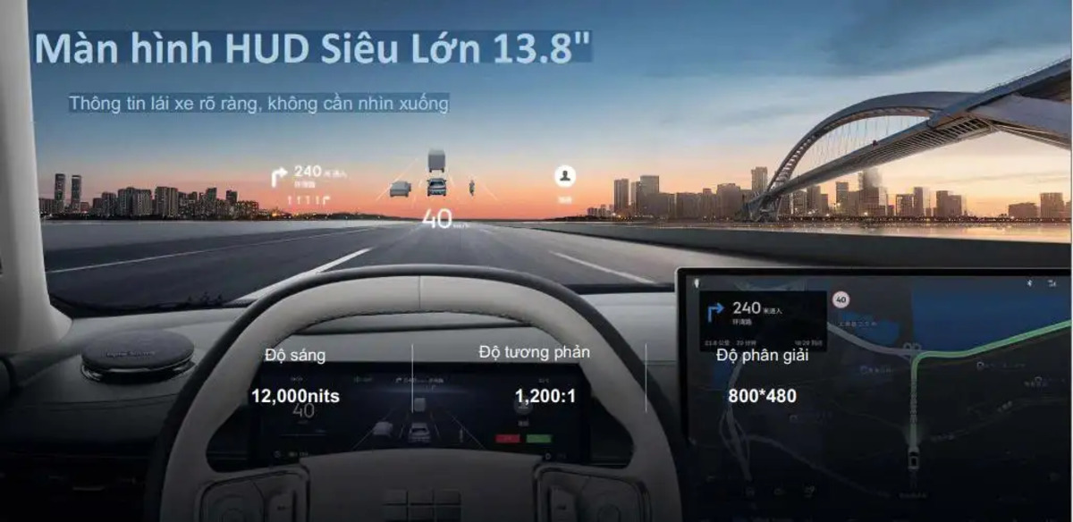 Màn hình trung tâm kích thước lớn, độ phân giải cao giúp thông tin được hiển thị rõ ràng, không cần nhìn xuống