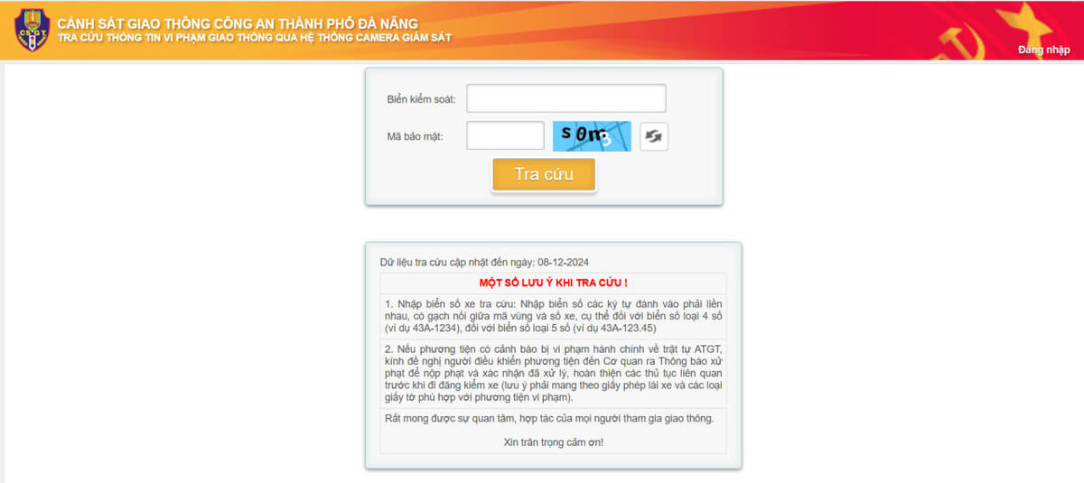 6 Cách Tra Cứu Phạt Nguội, Tra Cứu Phạt Nguội Online 2025 2 Tra cứu phạt nguội tại website của Sở Giao thông Vận tải