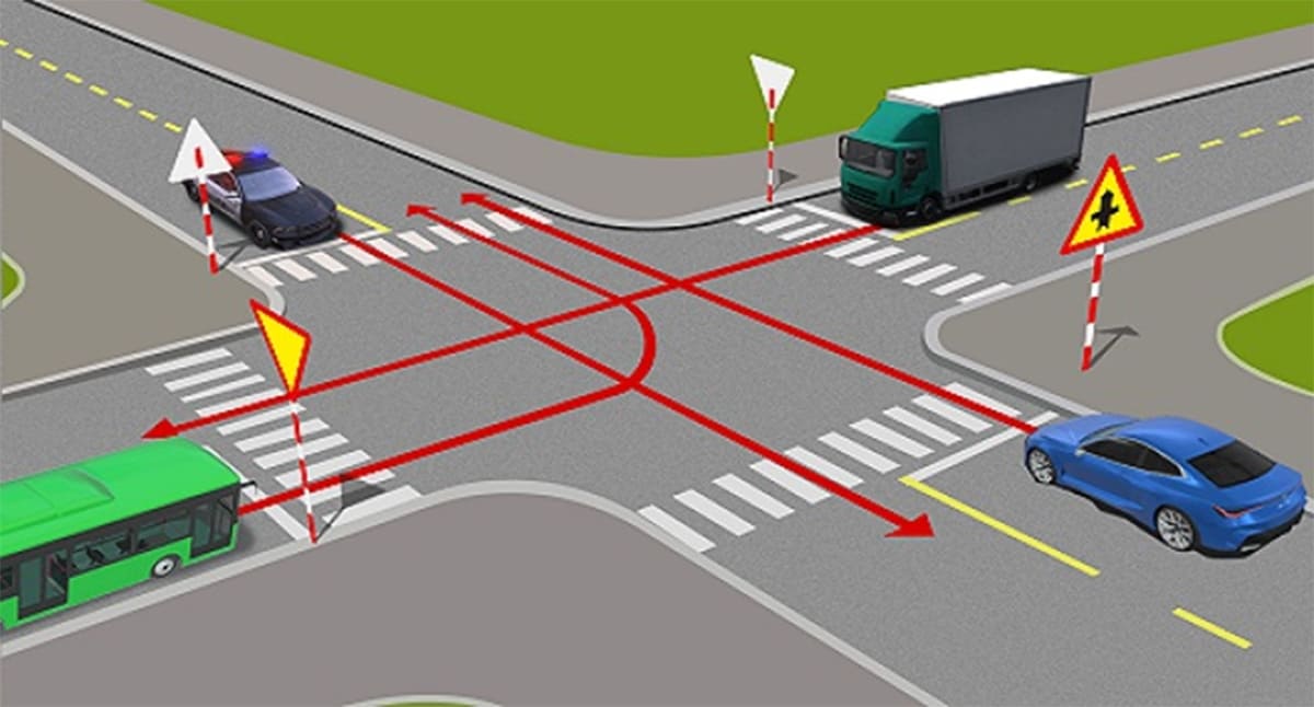 Trình tự xe ưu tiên nhường đường