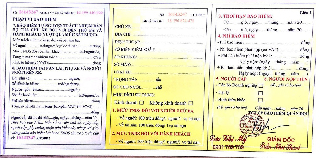 Kiểm tra thông tin hợp đồng bảo hiểm xe ô tô