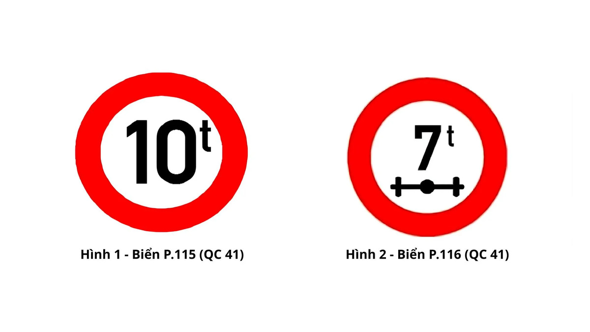 nhom bien bao gioi han kich thuoc va tai trong Nhóm biển báo giới hạn kích thước và tải trọng